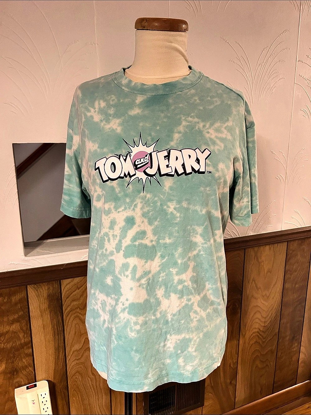 H&M Tom and Jerry Tie-Dye Short Sleeve Tee Size XS